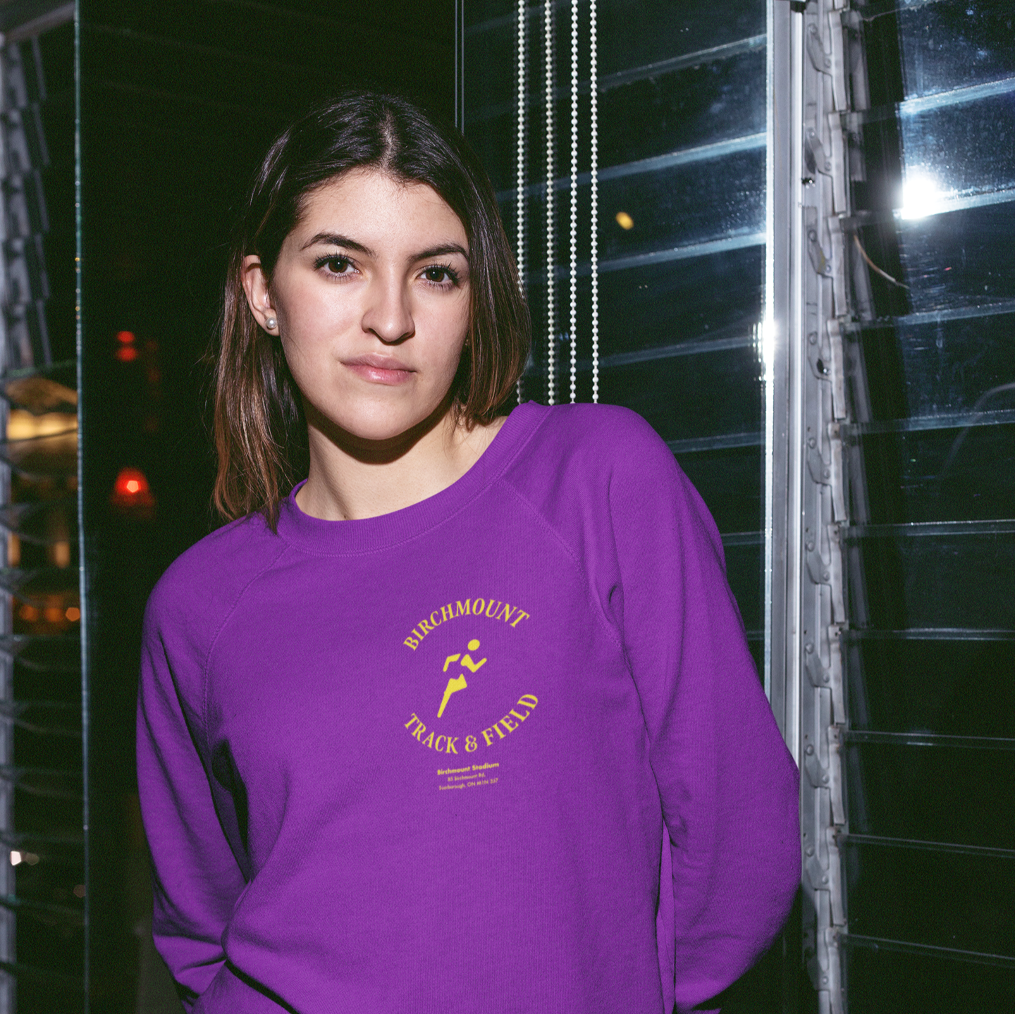 Birchmount Track & Field Purple Crewneck