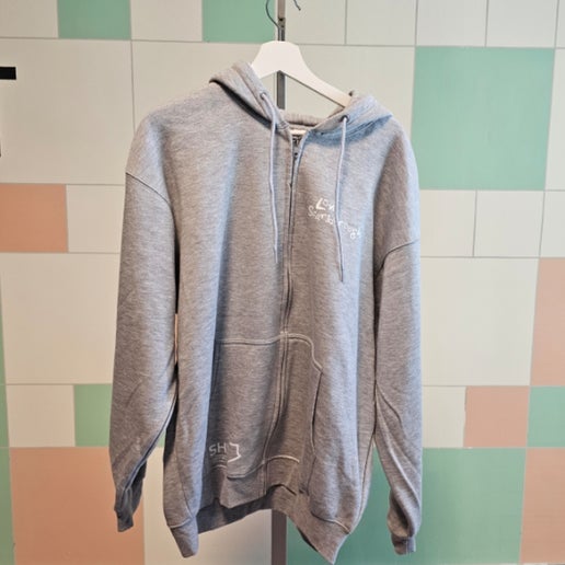 Love, Scarborough Zip Up Heather Grey Hoodie